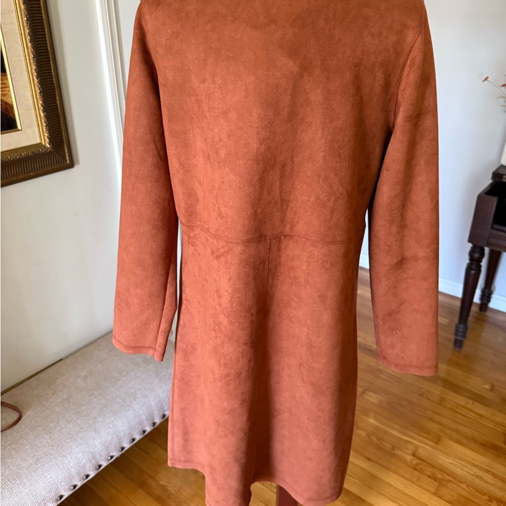 Solitaire by Ravi Khosla  Terracotta Women's Longline Cardigan Duster. - Picture 6 of 10